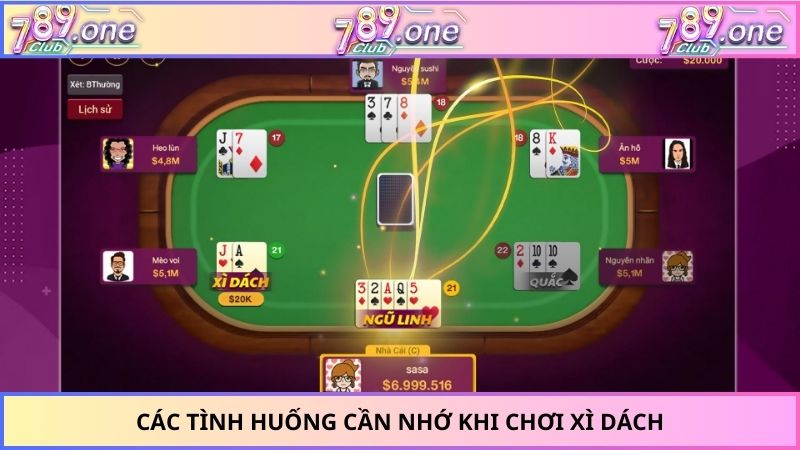 Các tình huống cần nhớ khi chơi xì dách