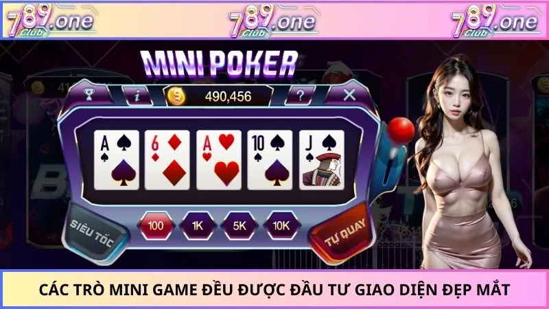 Các trò mini game đều được đầu tư giao diện đẹp mắt