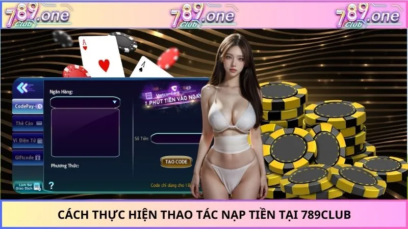 Cách thực hiện thao tác nạp tiền tại 789CLUB