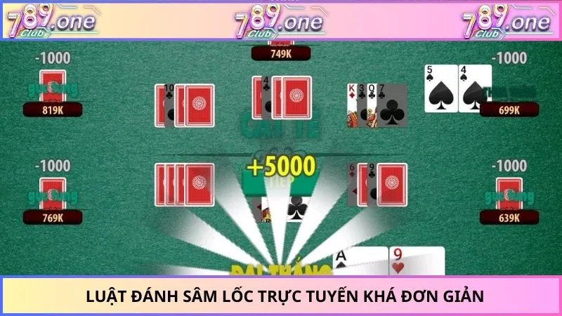 Luật đánh Sâm Lốc trực tuyến khá đơn giản