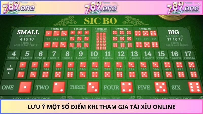 Lưu ý một số điểm khi tham gia tài xỉu online