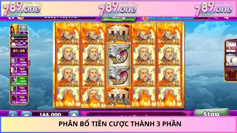 Phân bổ tiền cược thành 3 phần